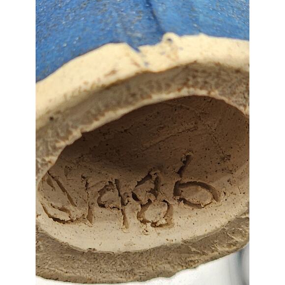 Folk Art Figurine Bearded Pottery Farmhouse Country Home Signed 1986 Glaze 3" - Picture 5 of 13